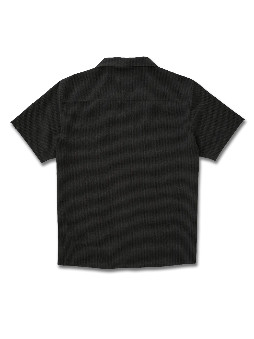 Black short-sleeve shirt on a white background